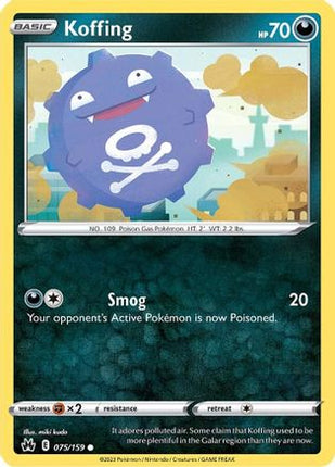 Koffing 075/159  - Reverse Holofoil SWSH Crown Zenith - Common