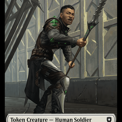 Human Soldier // Wolf (0035) Double-Sided Token (BLC-7 // 35) - Bloomburrow Commander Tokens