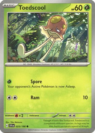 Toedscool 025/198  - Reverse Holofoil SV01 Scarlet & Violet Base Set - Common