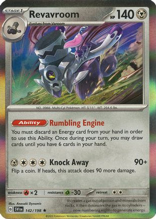 Revavroom 142/198  - Reverse Holofoil SV01 Scarlet & Violet Base Set - Rare