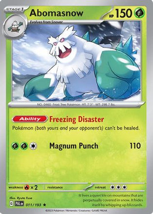Abomasnow 011/193  - Reverse Holofoil SV02 Paldea Evolved - Rare