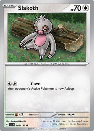 Slakoth 160/193  - Reverse Holofoil SV02 Paldea Evolved - Common