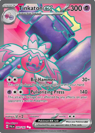 Tinkaton ex 240/193  - Holofoil SV02 Paldea Evolved - Ultra Rare