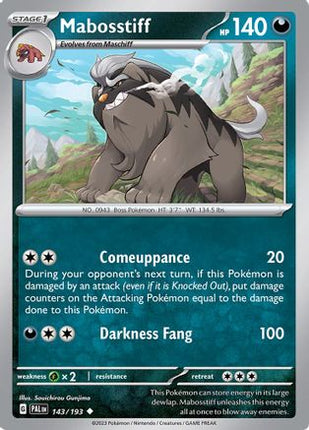 Mabosstiff 143/193  - Reverse Holofoil SV02 Paldea Evolved - Uncommon