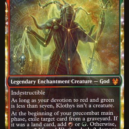 Klothys, God of Destiny (THB-268) - Theros Beyond Death: (enchantment, Showcase) Foil