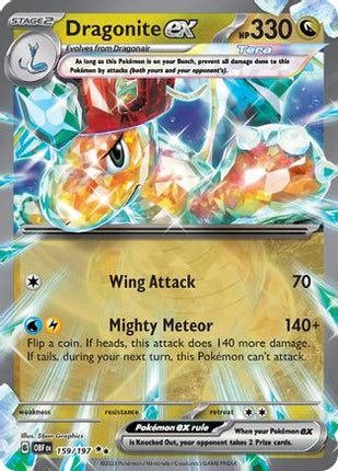 Dragonite ex 159/197  - Holofoil SV03 Obsidian Flames - Double Rare