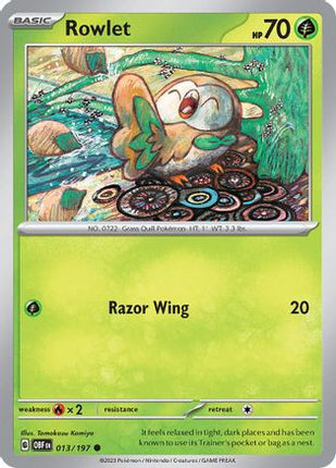 Rowlet 013/197  SV03 Obsidian Flames - Common
