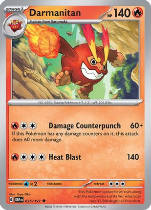 Darmanitan 035/197  SV03 Obsidian Flames - Uncommon