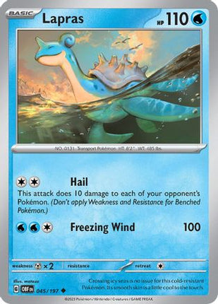 Lapras 045/197  SV03 Obsidian Flames - Uncommon