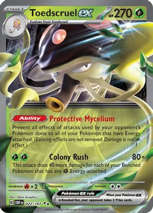 Toedscruel ex 022/197  - Holofoil SV03 Obsidian Flames - Double Rare