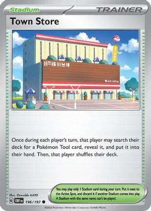 Town Store 196/197  - Reverse Holofoil SV03 Obsidian Flames - Common