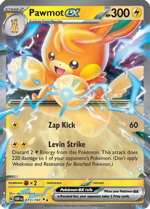 Pawmot ex 073/197  - Holofoil SV03 Obsidian Flames - Double Rare