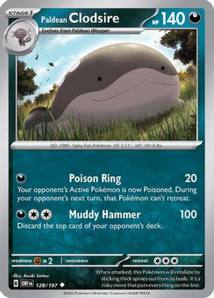 Paldean Clodsire 128/197  - Reverse Holofoil SV03 Obsidian Flames - Uncommon