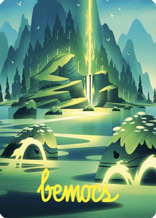 Leyline of Abundance Art Card (Gold-Stamped Signature) (ASWOE-073) - Art Series: Wilds of Eldraine