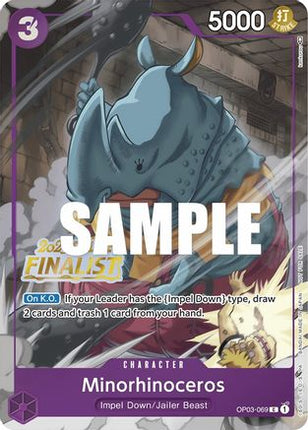 Minorhinoceros (Online Regional 2023) [Finalist] (OP03-069) - One Piece Promotion Cards Foil