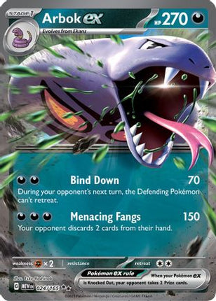 Arbok ex 024/165  - Holofoil SV Scarlet & Violet 151 - Double Rare