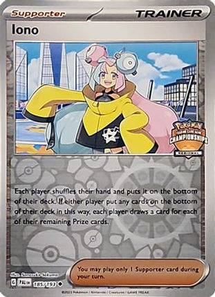 Iono 185/193  - Reverse Holofoil League & Championship Cards - Uncommon
