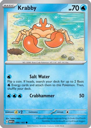 Krabby 098/165  SV Scarlet & Violet 151 - Common