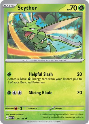 Scyther 123/165  - Reverse Holofoil SV Scarlet & Violet 151 - Uncommon
