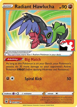 Radiant Hawlucha/189  - Holofoil Prize Pack Series Cards - Radiant Rare