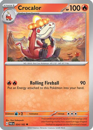 Crocalor 024/182  - Reverse Holofoil SV04 Paradox Rift - Uncommon