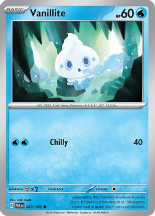 Vanillite 043/182  SV04 Paradox Rift - Common