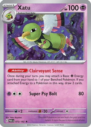 Xatu 072/182  - Reverse Holofoil SV04 Paradox Rift - Rare