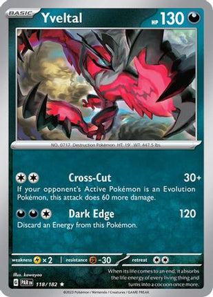 Yveltal 118/182  - Holofoil SV04 Paradox Rift - Rare