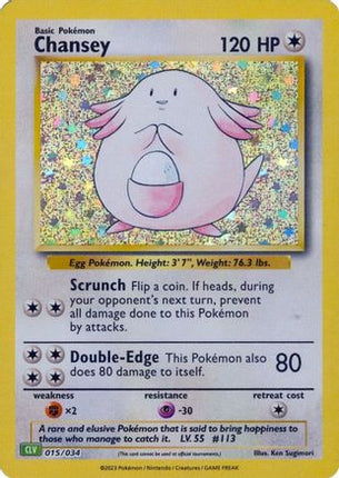 Chansey 015/034  - Holofoil Trading Card Game Classic - Classic Collection
