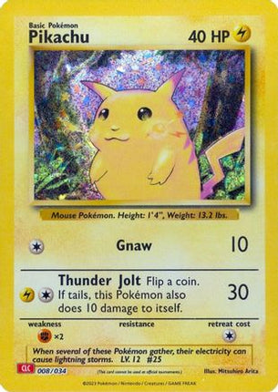 Pikachu 008/034  - Holofoil Trading Card Game Classic - Classic Collection