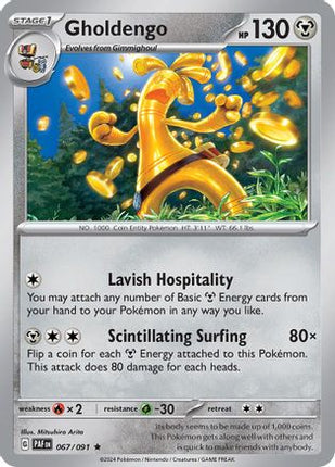 Gholdengo 067/091  - Reverse Holofoil SV Paldean Fates - Rare