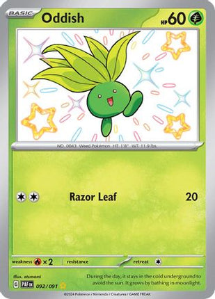 Oddish 092  - Holofoil SV Paldean Fates - Shiny Rare