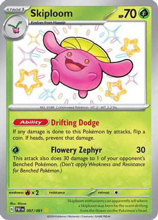 Skiploom 097  - Holofoil SV Paldean Fates - Shiny Rare