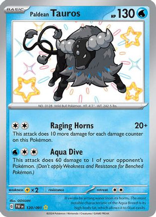 Paldean Tauros 120/091  - Holofoil SV Paldean Fates - Shiny Rare