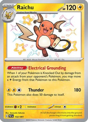 Raichu 132/091  - Holofoil SV Paldean Fates - Shiny Rare