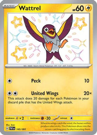 Wattrel 145/091  - Holofoil SV Paldean Fates - Shiny Rare