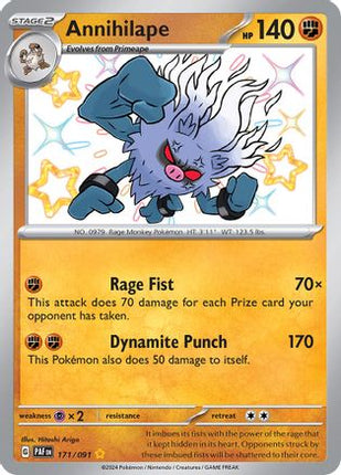 Annihilape 171/091  - Holofoil SV Paldean Fates - Shiny Rare