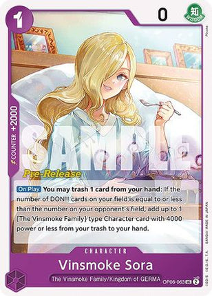 Vinsmoke Sora (OP06-063) - Wings of the Captain Pre-Release Cards