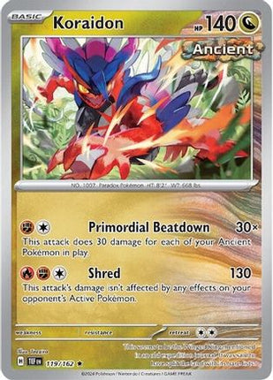 Koraidon 119/162  - Reverse Holofoil SV05 Temporal Forces - Rare