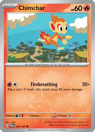 Chimchar 031/167  - Reverse Holofoil SV06 Twilight Masquerade - Common