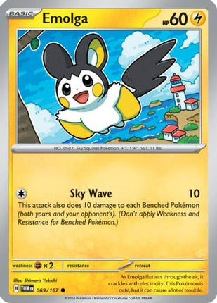 Emolga 069/167  - Reverse Holofoil SV06 Twilight Masquerade - Common