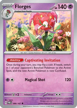 Florges 088/167  - Reverse Holofoil SV06 Twilight Masquerade - Uncommon