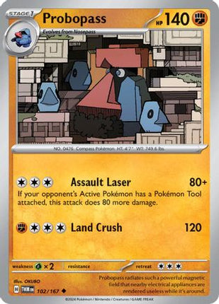 Probopass 102/167  - Reverse Holofoil SV06 Twilight Masquerade - Uncommon