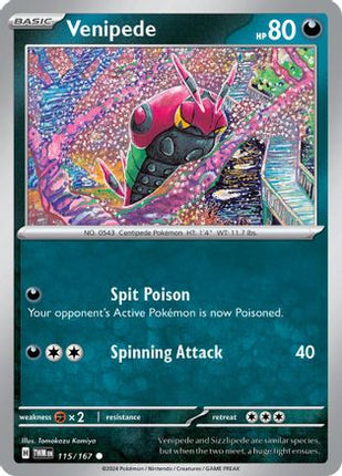 Venipede 115/167  - Reverse Holofoil SV06 Twilight Masquerade - Common