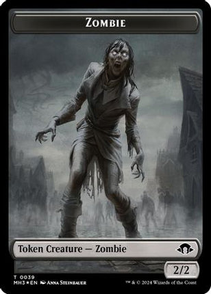Zombie (Ripple Foil) // Elephant Double-Sided Token (M3C-39 // 18) - Modern Horizons 3 Commander Foil