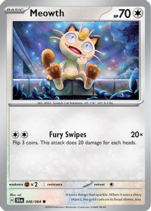 Meowth 048/064  - Reverse Holofoil SV Shrouded Fable - Common