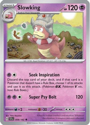 Slowking 058/142  - Reverse Holofoil SV07 Stellar Crown - Uncommon