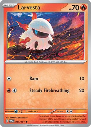 Larvesta 024/191  - Reverse Holofoil SV08 Surging Sparks - Common
