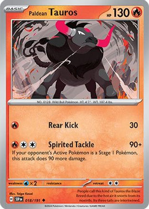 Paldean Tauros 018/191  SV08 Surging Sparks - Uncommon