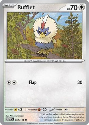 Rufflet 152/191  - Reverse Holofoil SV08 Surging Sparks - Common